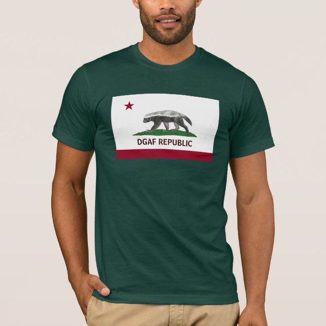Honey Badger DGAF California Republic T-Shirt (Front)