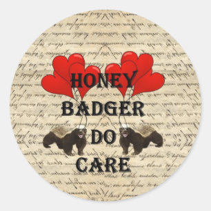 Honey badger do care classic round sticker