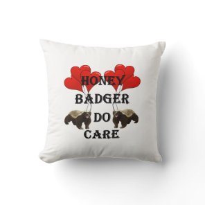 Honey badger do care on any color throw pillow