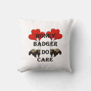 Honey badger do care on any color throw pillow