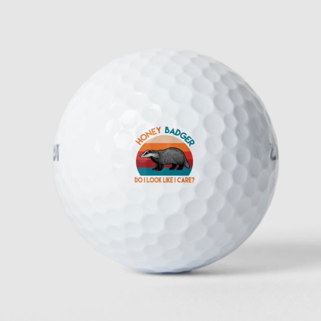 honey badger do i look like i care? golf balls (Front)