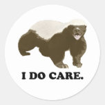 Honey Badger Does Care Classic Round Sticker