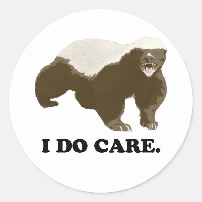 Honey Badger Does Care Classic Round Sticker (Front)