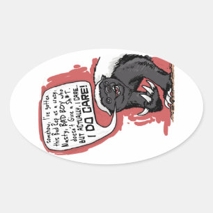 Honey Badger does Care Oval Sticker