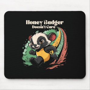 Honey Badger Doesn't Care Cute Animal Lover Fun Ho Mouse Pad
