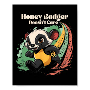 Honey Badger Doesn't Care Cute Animal Lover Fun Ho Poster