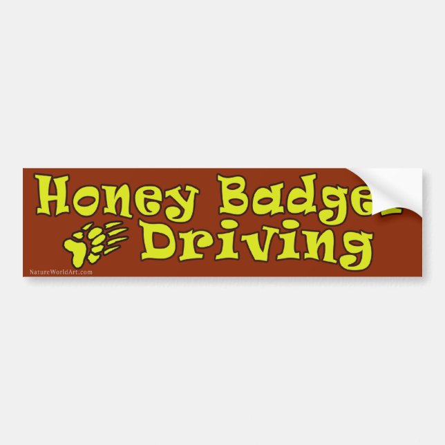 Honey Badger Driving Bumper Sticker (Front)