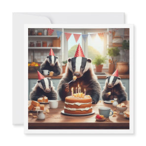 Honey badger eating cake, honey badger invitation