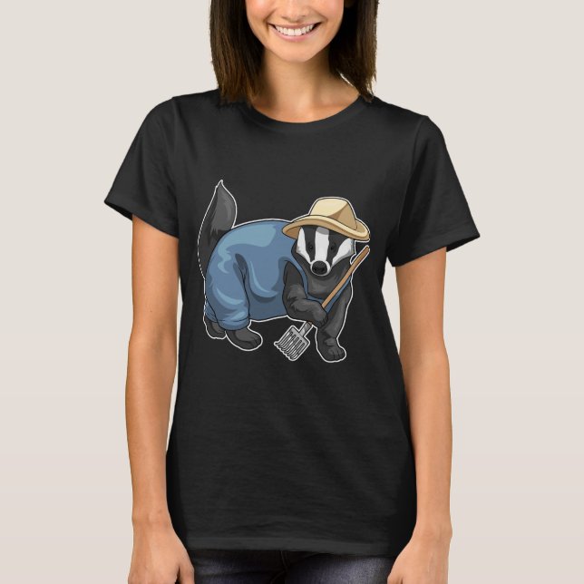 Honey badger Farmer Rake T-Shirt (Front)