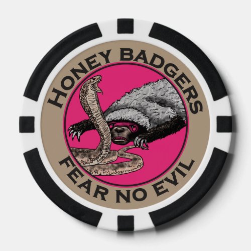 Honey Badger Fear No Evil Bible Badass Animal Pink Poker Chips