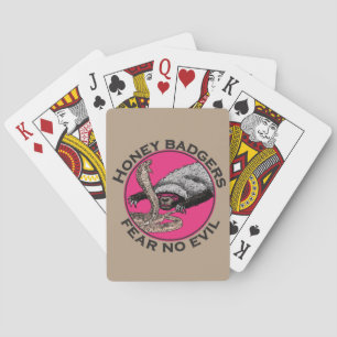 Honey Badger Fear no Evil Funny Badass Slogan Pink Poker Cards