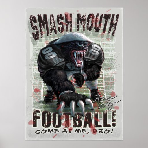 Honey Badger Football Poster | Zazzle