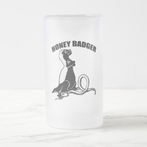 Honey badger frosted glass beer mug