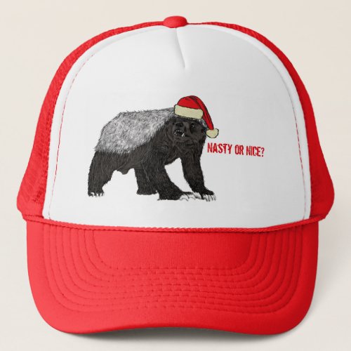 Honey Badger Funny Badass Festive Nasty Slogan Trucker Hat