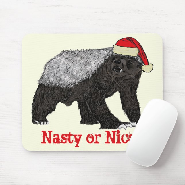 Honey Badger Funny Christmas Quote Mouse Pad (With Mouse)