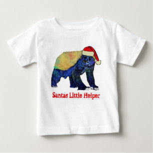 Honey Badger Funny Funky Festive Irony Santa Quote Baby T-Shirt