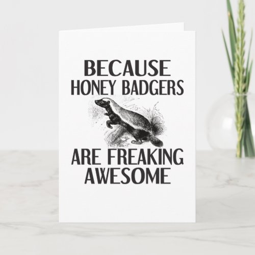 Honey Badger Gifts Animal Honey Badger Lover Card