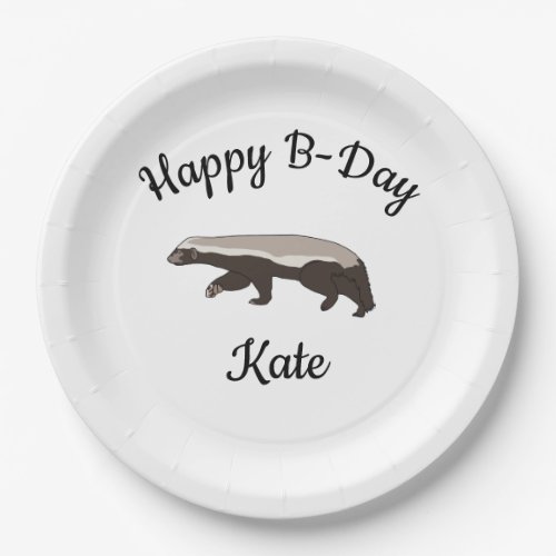Honey Badger Happy Birthday Paper Plates