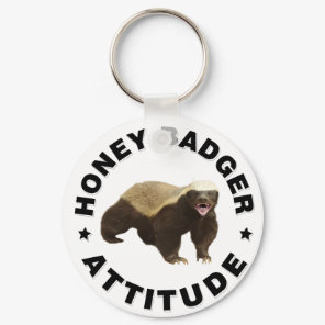 Honey badger has attitude keychain