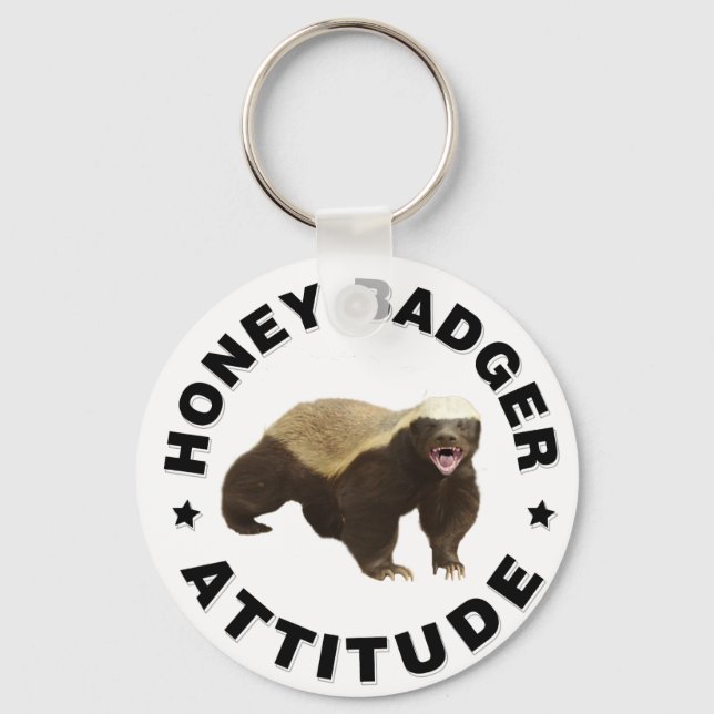 Honey badger has attitude keychain (Front)