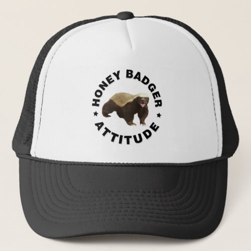 Honey badger has attitude trucker hat