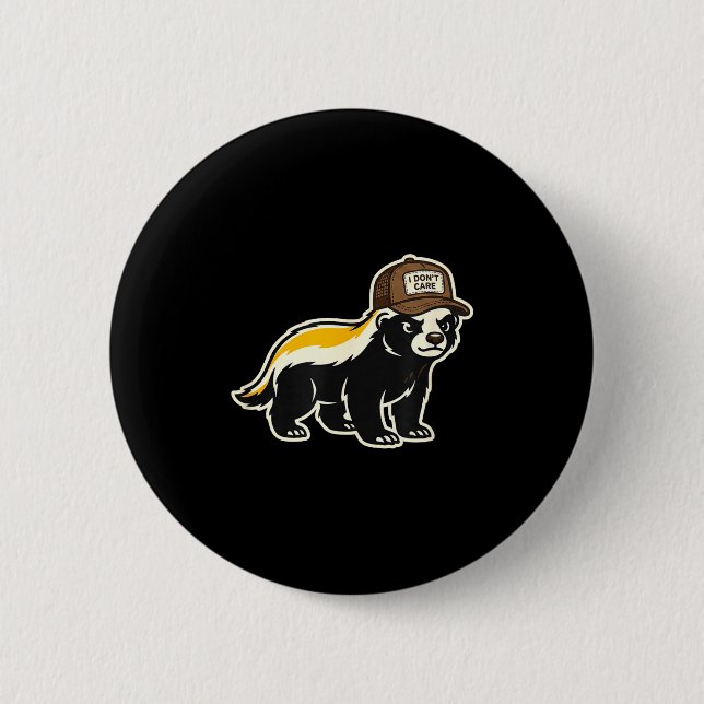 Honey Badger I Don't Care Trucker Funny Animal Art Button (Front)