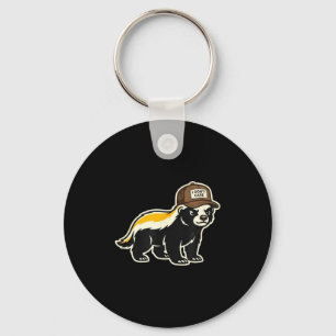 Honey Badger I Don't Care Trucker Funny Animal Art Keychain