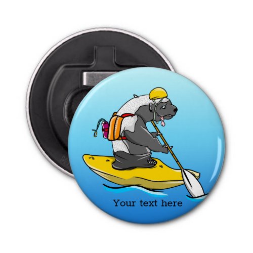 Honey badger in a kayak bottle opener