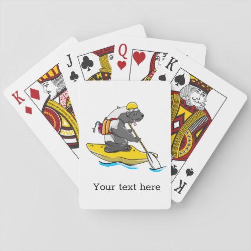 Honey badger in a kayak poker cards