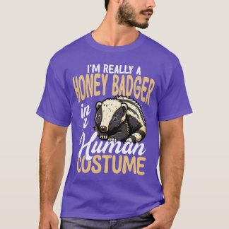 Honey Badger in Human Costume Funny vintage T-Shirt