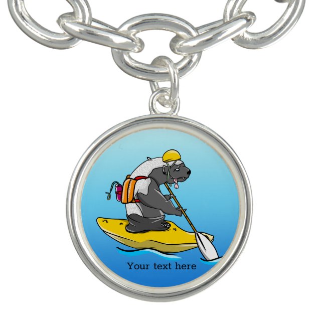 Honey Badger kayaking in a River Bracelet (Design)