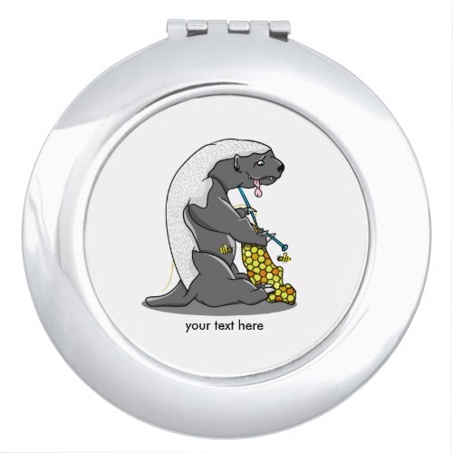 Honey badger knitting compact mirror