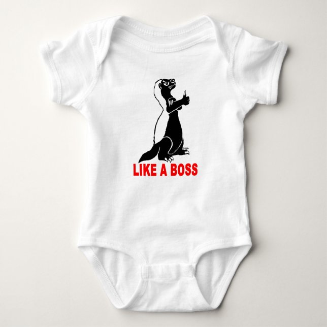 Honey badger, like a boss baby bodysuit (Front)