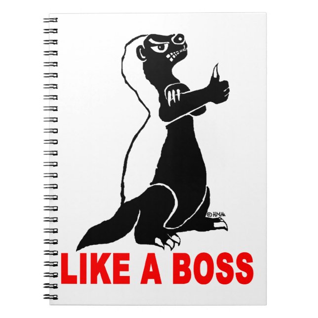 Honey badger, like a boss notebook (Front)