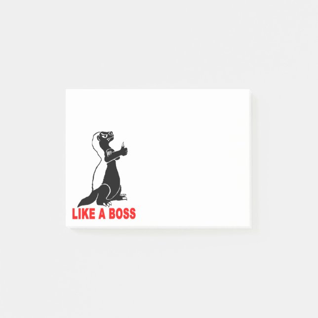 Honey badger, like a boss post-it notes (Front)