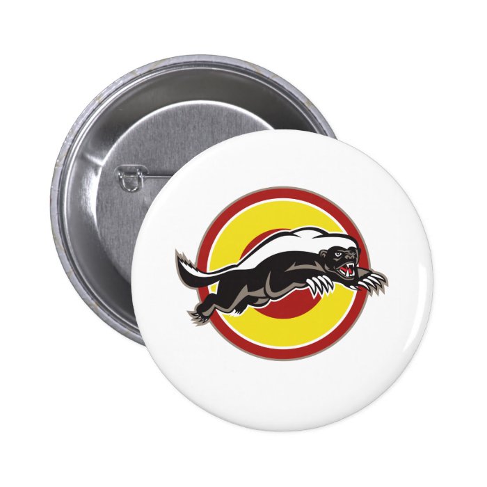 Honey Badger Mascot Leaping Circle