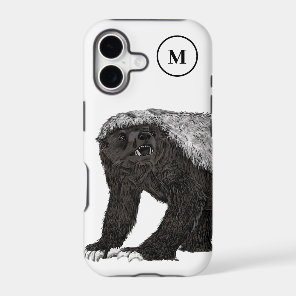 Honey badger monogram initial iPhone 17 case