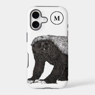 Honey badger monogram initial iPhone 17 case