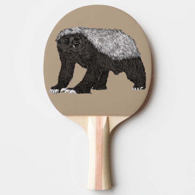 Honey Badger Nasty wild animal  Ping-Pong Paddle (Front)