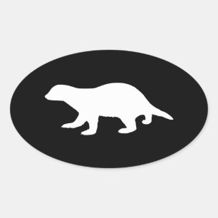 Honey Badger Oval Sticker