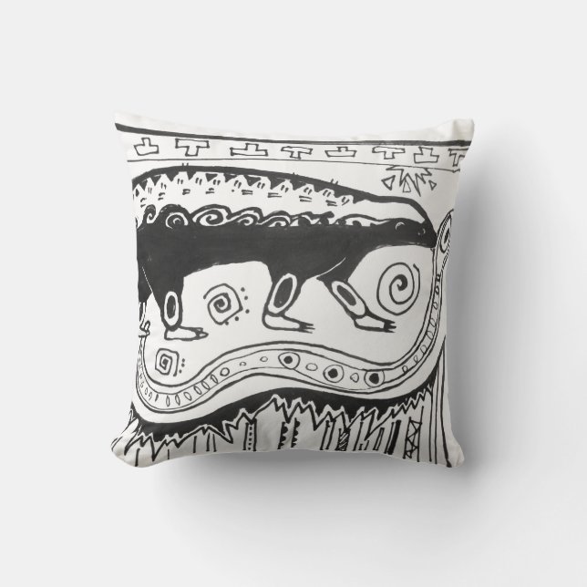 Honey Badger Pillow Aztec (Front)