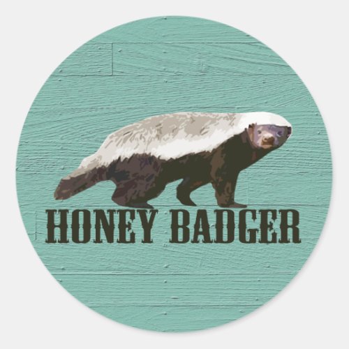 Honey Badger Profile View Classic Round Sticker