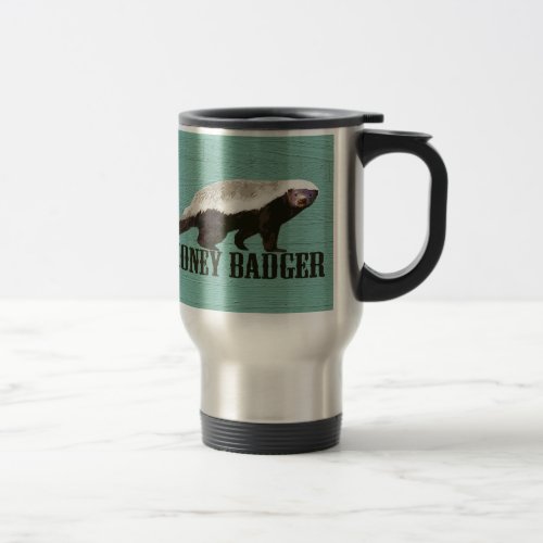 Honey Badger Profile View Travel Mug