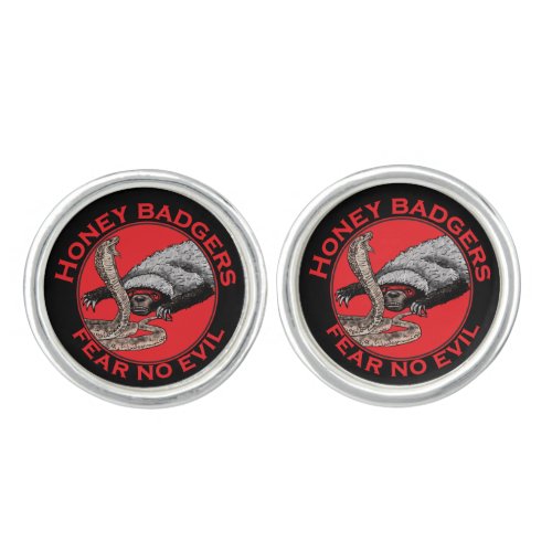 Honey Badger quote fear no evil Cufflinks