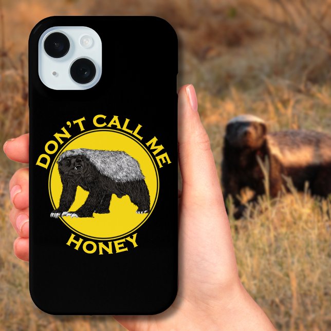 Honey badger quote funny Case-Mate iPhone case (Funny honey badger quote don’t call me honey black and yellow phone case)