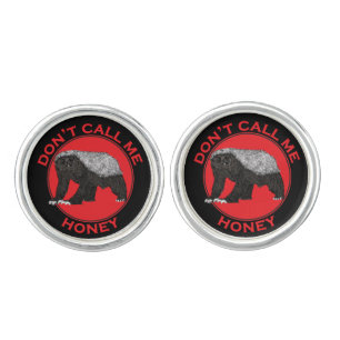 Honey Badger quote Red and black Cufflinks