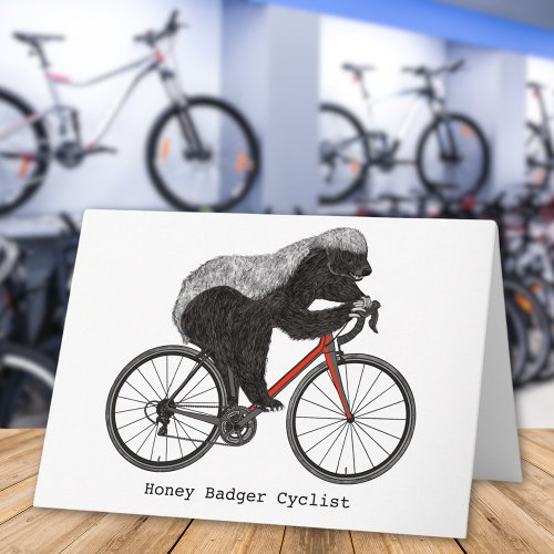 Honey Badger Riding a Bicycle Badass Cyclist Card