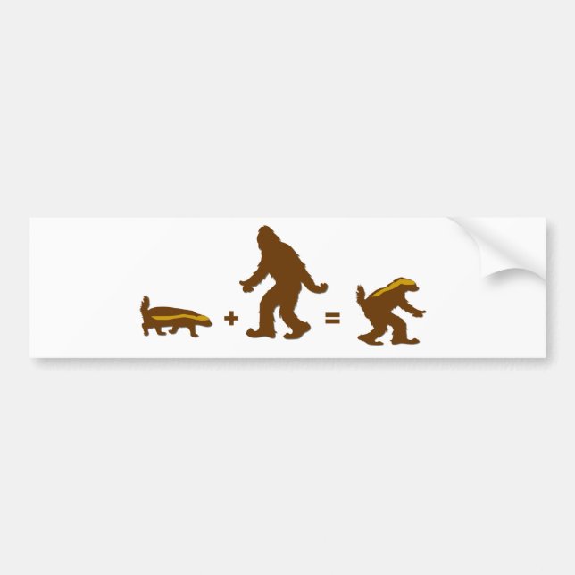 Honey Badger Sasquatch Hybrid Bumper Sticker (Front)