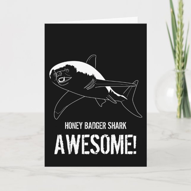 Honey Badger Shark (Birthday) Card (Front)