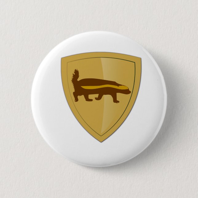 Honey Badger Shield & Crest Pinback Button (Front)